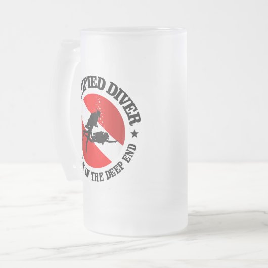 Certified Diver (Deep End) Matglas Bierpul (Voorkant links)