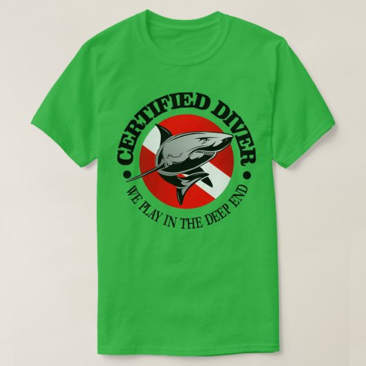 Certified Diver rd shark T-shirt (Design voorkant)