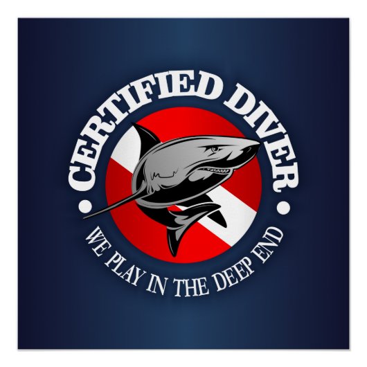 Certified Diver (Shark) Poster (Voorkant)