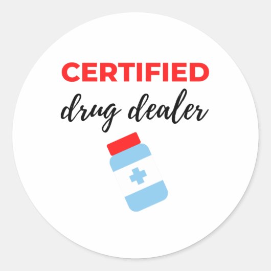 Certified Drug Dealer 2 Ronde Sticker (Voorkant)