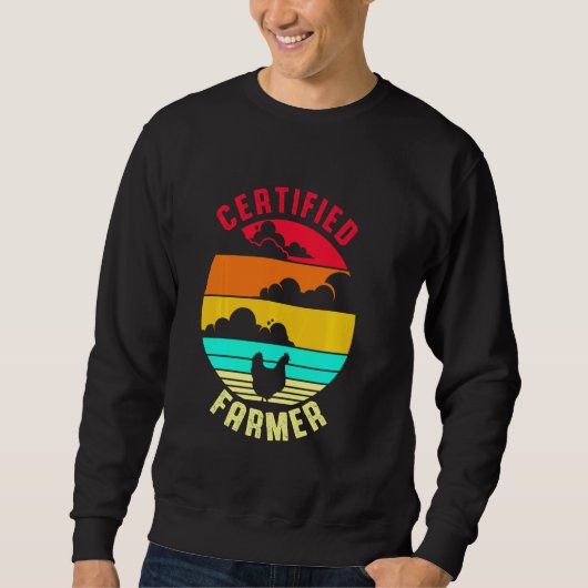 Certified Farmer Chicken Retro Cute Rooster Chick Trui (Voorkant)