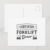 Certified Forklift Driver Forklift Operator Truck Briefkaart (Voorkant / Achterkant)