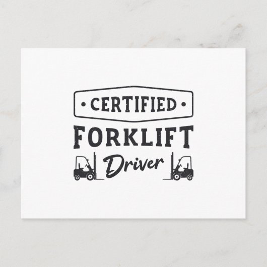 Certified Forklift Driver Forklift Operator Truck Briefkaart (Voorkant)