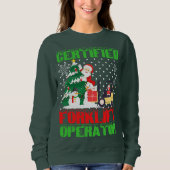 Certified Forklift Operator met kerstpyjama Driv Trui (Voorkant)