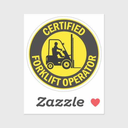 Certified Forklift Operator Sticker (Vel)