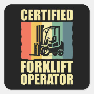 Certified Forklift Operator Vierkante Sticker
