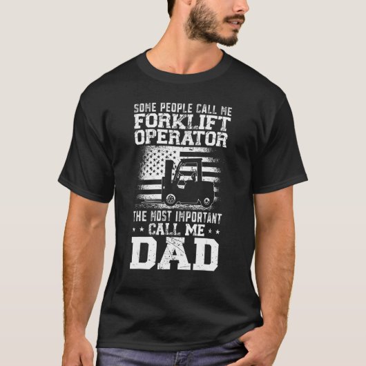 Certified Forklift Truck Operator Dad Father Vinta T-shirt (Voorkant)
