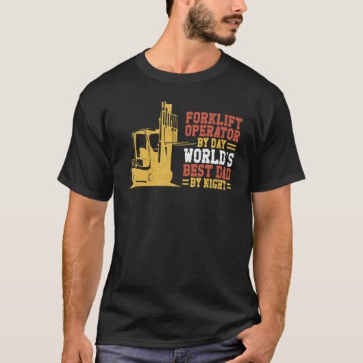 Certified Forklift Truck Operator Dad Vinta T-shirt (Voorkant)