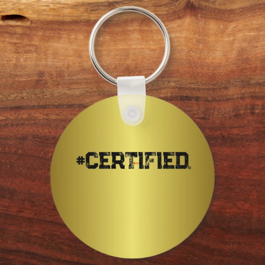 #CERTIFIED GOLD SLEUTELHANGER (RUBBER) (Voorkant)