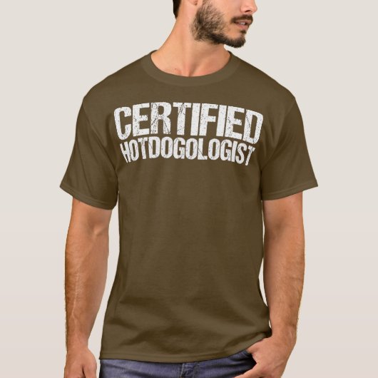 Certified Hotdogologist Funny Hotdog T-shirt (Voorkant)