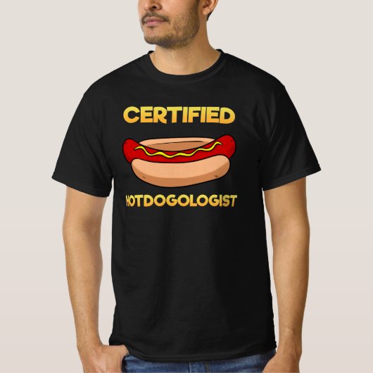Certified Hotdogologist Hotdog Hot Dog T-shirt (Voorkant)