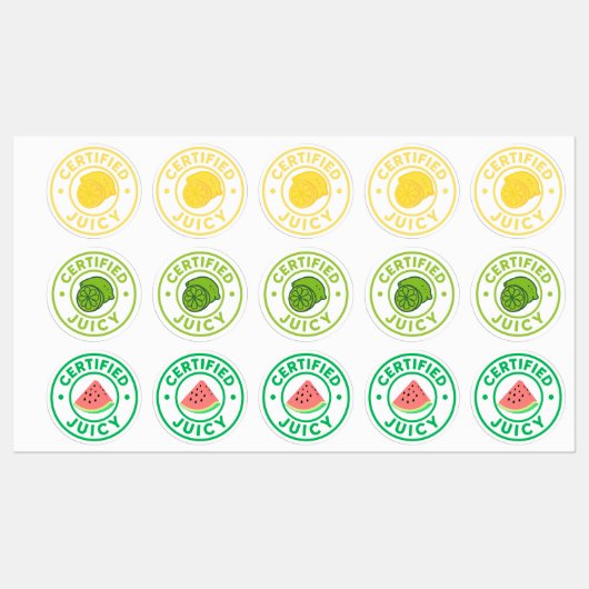 Certified Juicy Fruit Sticker Sheet (Vel)
