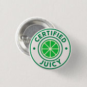 Certified Juicy™ – Lime Badge Pin Ronde Button 3,2 Cm (Voorkant /achterkant)
