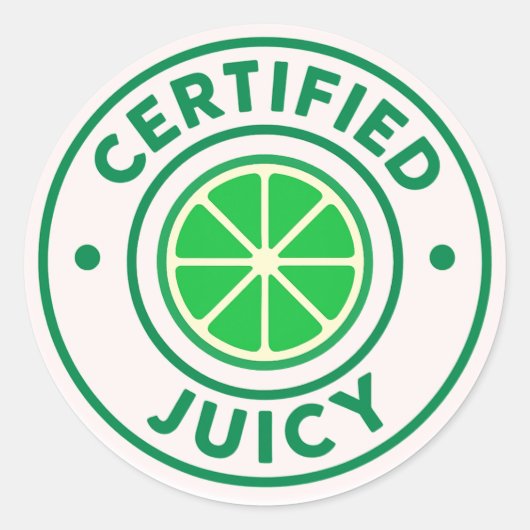 Certified Juicy™ – Lime Circle Sticker (Voorkant)