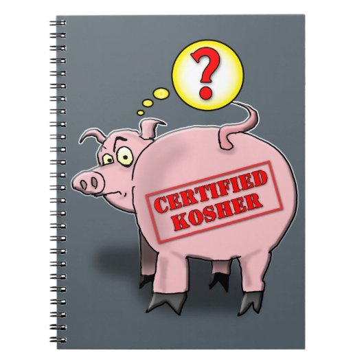 Certified Kosher Pig Cartoon Notitieboek (Voorkant)