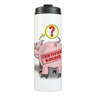 Certified Kosher Pig Cartoon Thermosbeker