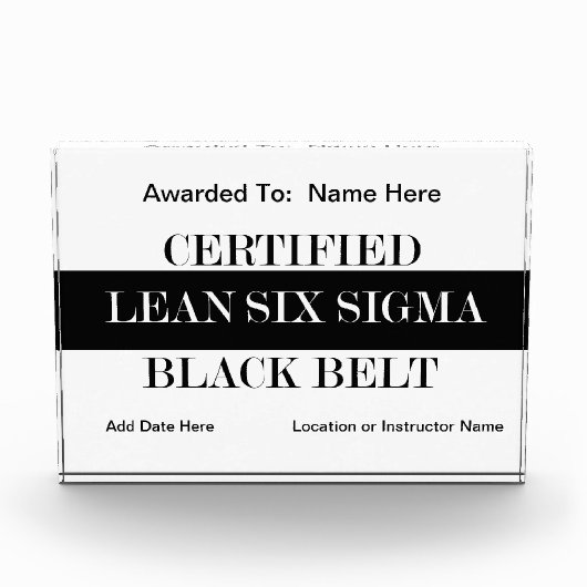 Certified Lean Six Sigma Black Belt Award Fotoblokken (Voorkant)