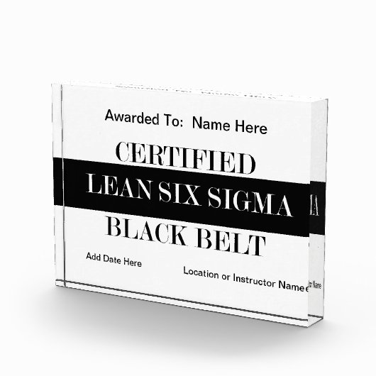 Certified Lean Six Sigma Black Belt Award Fotoblokken (Rechts)