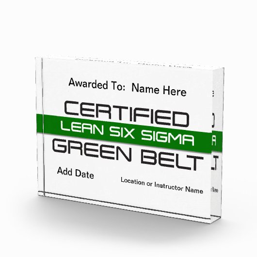 Certified Lean Six Sigma Green Belt Award Fotoblokken (Rechts)