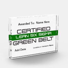 Certified Lean Six Sigma Green Belt Award Fotoblokken