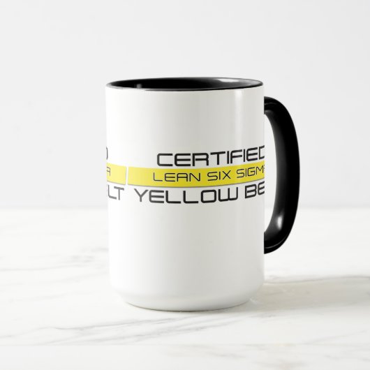Certified Leans Six Sigma Yellow Belt Coffee Mok (Voorkant rechts)