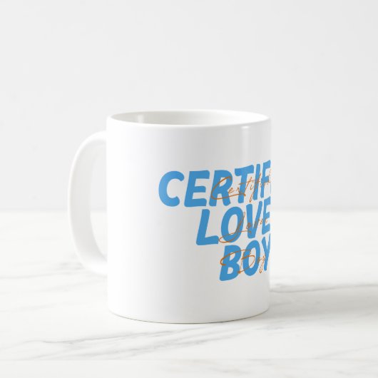 "Certified Lover Boy", twee tekst Koffiemok (Voorkant links)