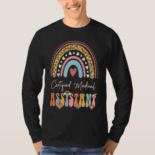 Certified Medical Assistant CMA Groovy Retro Rainb T-shirt