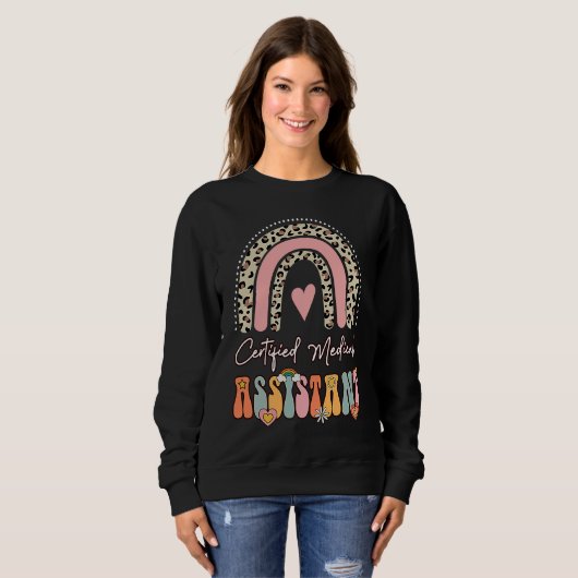 Certified Medical Assistant CMA Groovy Retro Rainb Trui (Voorkant volledig)