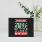 Certified Medical Assistant Doctor Nurse Funny Briefkaart (Staand voorkant)