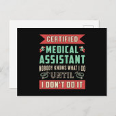 Certified Medical Assistant Doctor Nurse Funny Briefkaart (Voorkant / Achterkant)