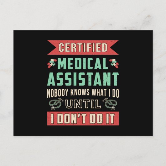 Certified Medical Assistant Doctor Nurse Funny Briefkaart (Voorkant)