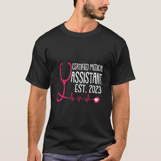 Certified Medical Assistant Est 2023 Graduation Gr T-shirt (Voorkant)