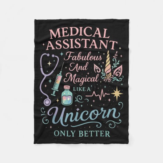 Certified Medical Istant Unicorn Cma Medical Istan Fleece Deken (Voorkant)