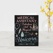 Certified Medical Istant Unicorn Cma Medical Istan Kaart (Gele Bloem)