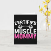 Certified Muscle Mommy Weightlifting Workout Mothe Kaart (Gele Bloem)
