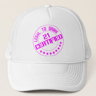 Certified Now 21 Legal to Drink-roze Trucker Pet