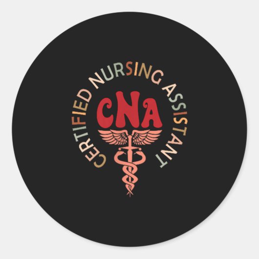 Certified Nurse Istant Certified Nursing Istant Cn Ronde Sticker (Voorkant)