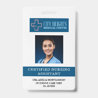 Certified Nursing Assistant CNA Name Photo ID Logo Badge