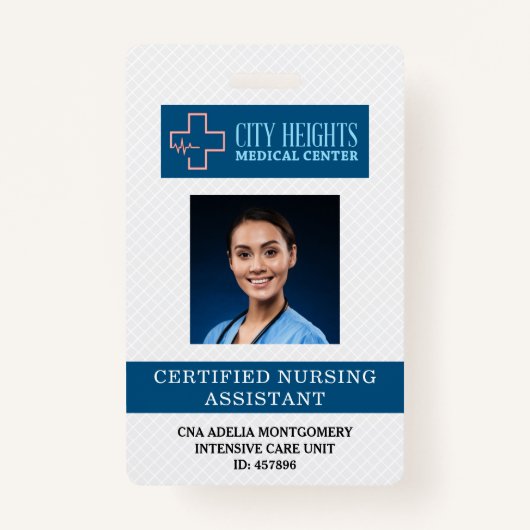 Certified Nursing Assistant CNA Name Photo ID Logo Badge (Voorkant)