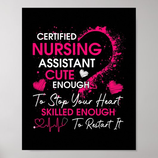 Certified Nursing Assistant Cute Nursing CNA Poster (Voorkant)