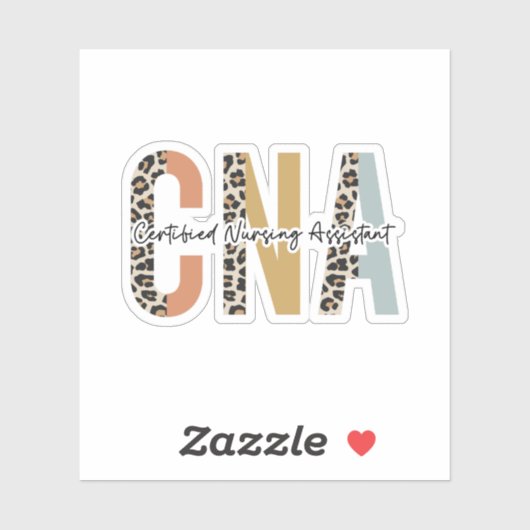 Certified Nursing Assistant Leopard CNA Nurse Gift Sticker (Vel)