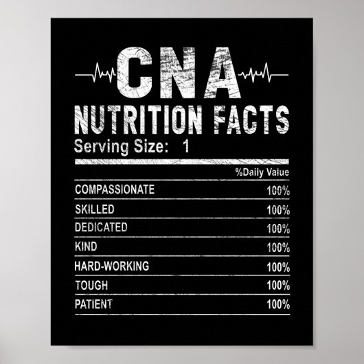 Certified Nursing Assistant Nutrition Facts Nurse Poster (Voorkant)