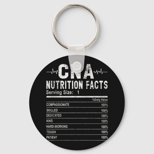 Certified Nursing Assistant Nutrition Facts Nurse Sleutelhanger (Voorkant)