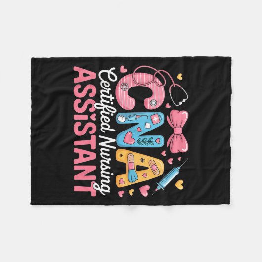 Certified Nursing Istant Nurse Aide Nurse Istant C Fleece Deken (Voorkant (Horizontaal))