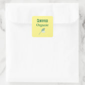 Certified Organic with Leaf Symbol Vierkante Sticker (Tas)