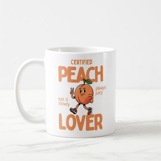 Certified Peach Lover Funny Fruit Mug Gift Koffiemok (Links)