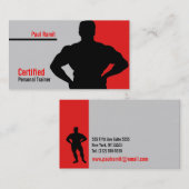 Certified Personal Trainer Red Grey Visitekaartje (Voorkant / Achterkant)