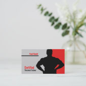 Certified Personal Trainer Red Grey Visitekaartje (Staand voorkant)