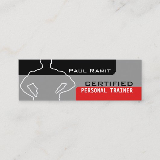 Certified Personal Trainer Red Grey Visitekaartje (Voorkant)