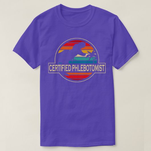 Certified Phlebotomist Dinosaur T-shirt (Design voorkant)